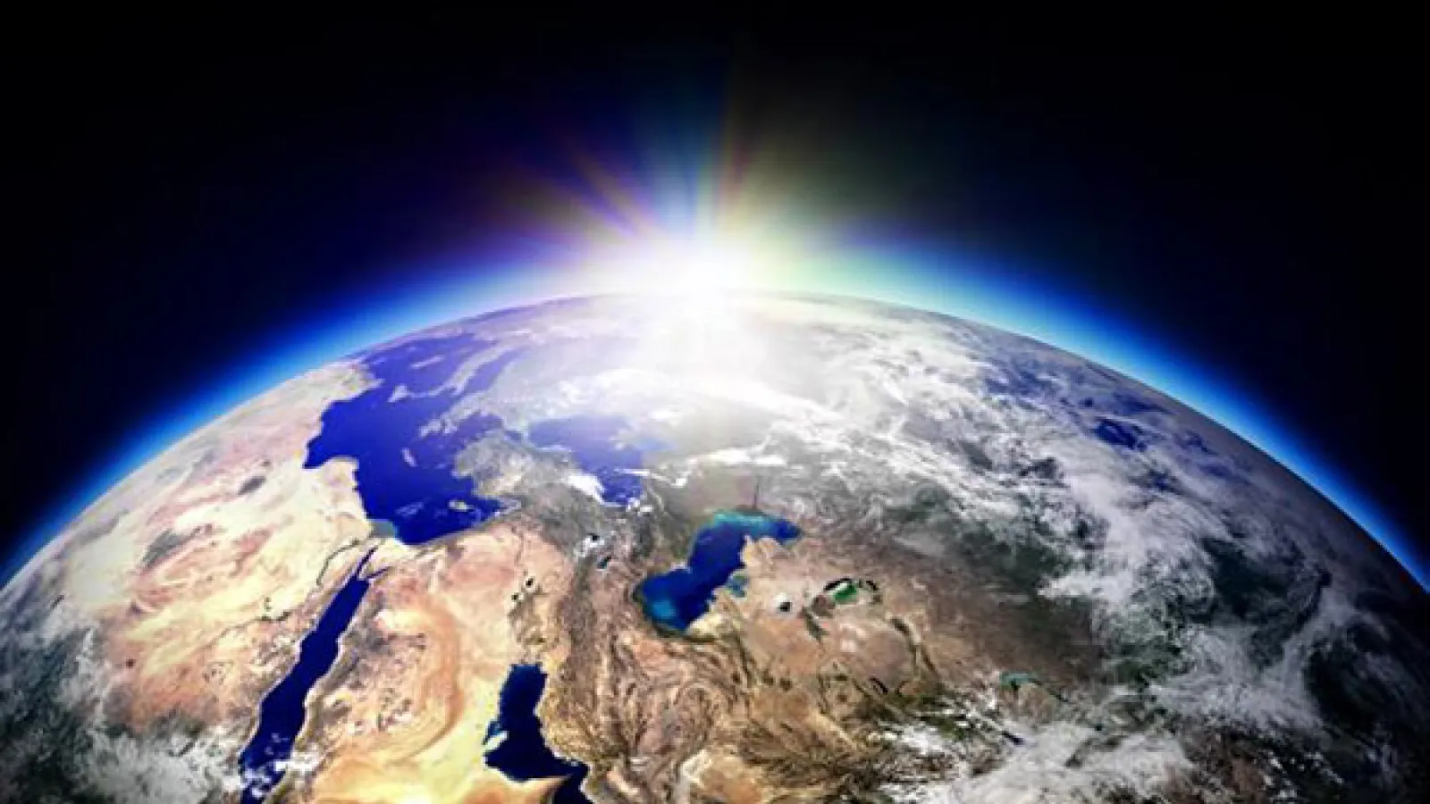 Sun Rising Over Planet Earth