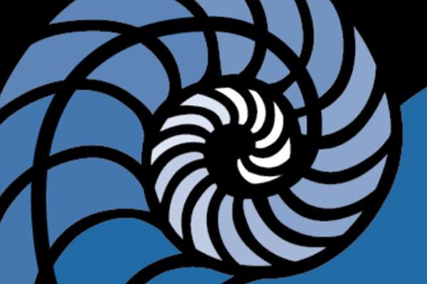 Close-up of nautilus pattern from the SMB logo