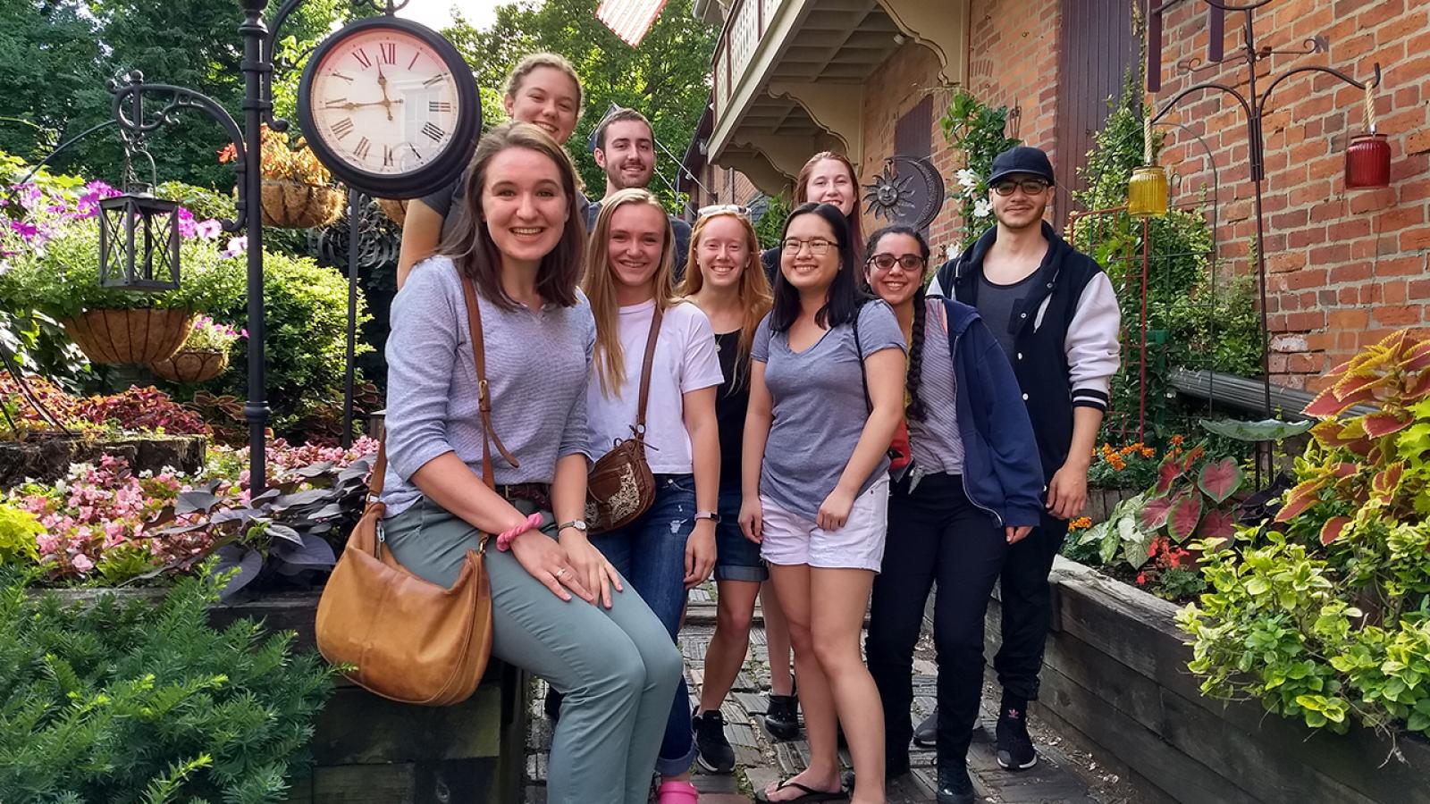 Group photo of REU students exploring Columbus